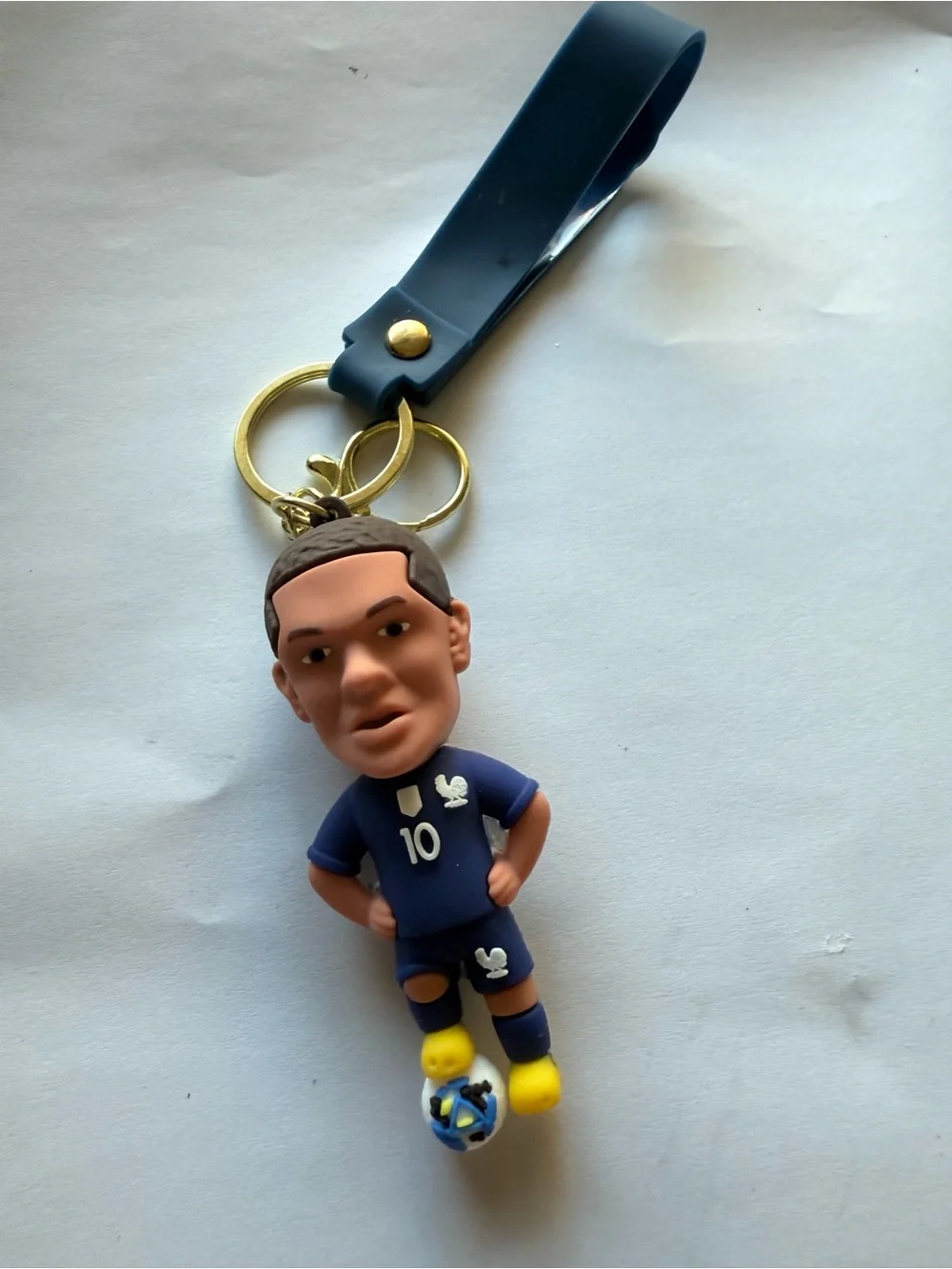 Mbappé #10 Soccer Keychain - Blue Jersey
